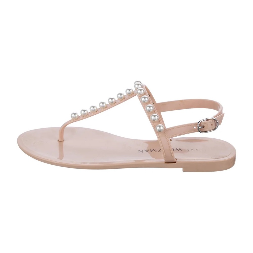 Stuart Weitzman Jelly Sandals with Pearl Accents